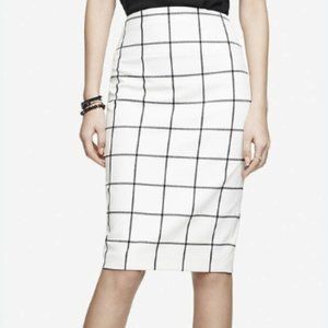 Express Windowpane Pencil Skirt